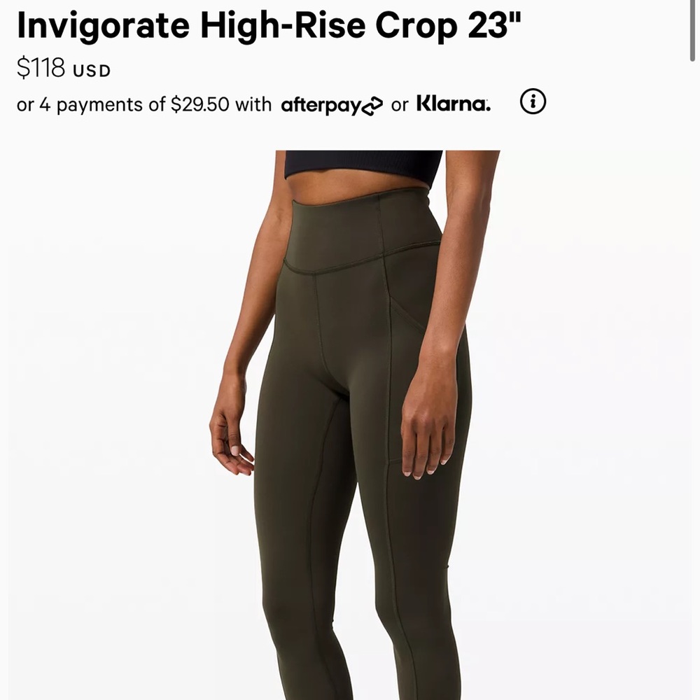 Olive Invigorate High-Rise Crop 23"